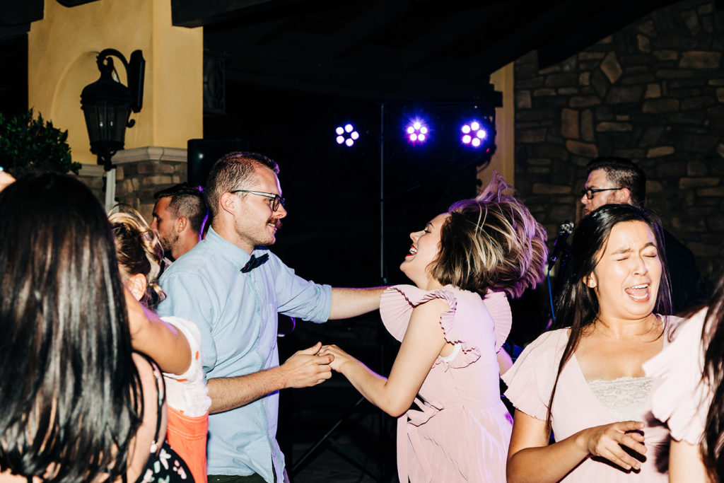 Camarillo wedding photography ; wedding guests dancing at wedding reception
