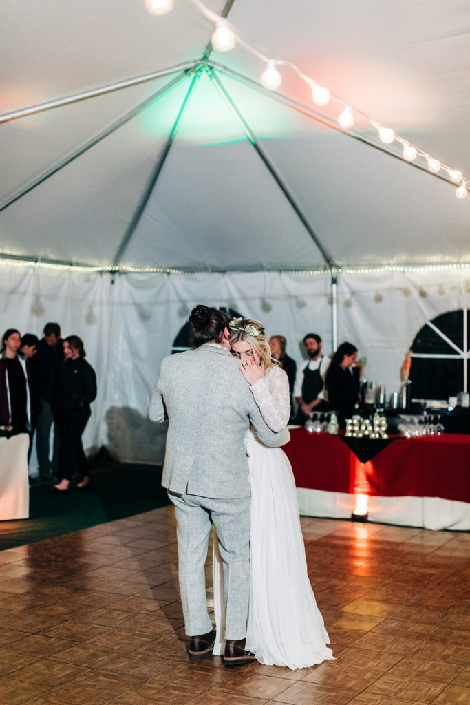 Redfish Lake Lodge wedding photography ; bride and groom first dance