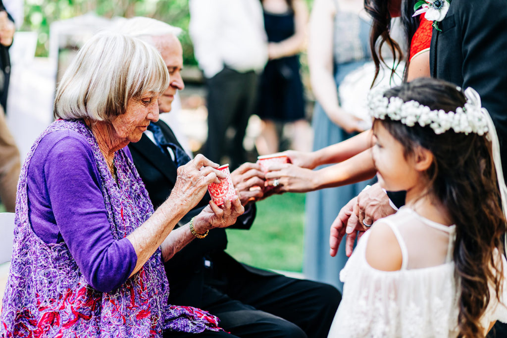 The Gold Mountain Manor In Big Bear, CA wedding photography; old couple at wedding