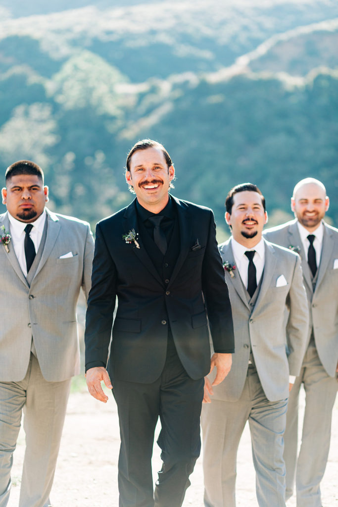 Sweet Pea Ranch In Upland, CA wedding photography; groom with groomsmen