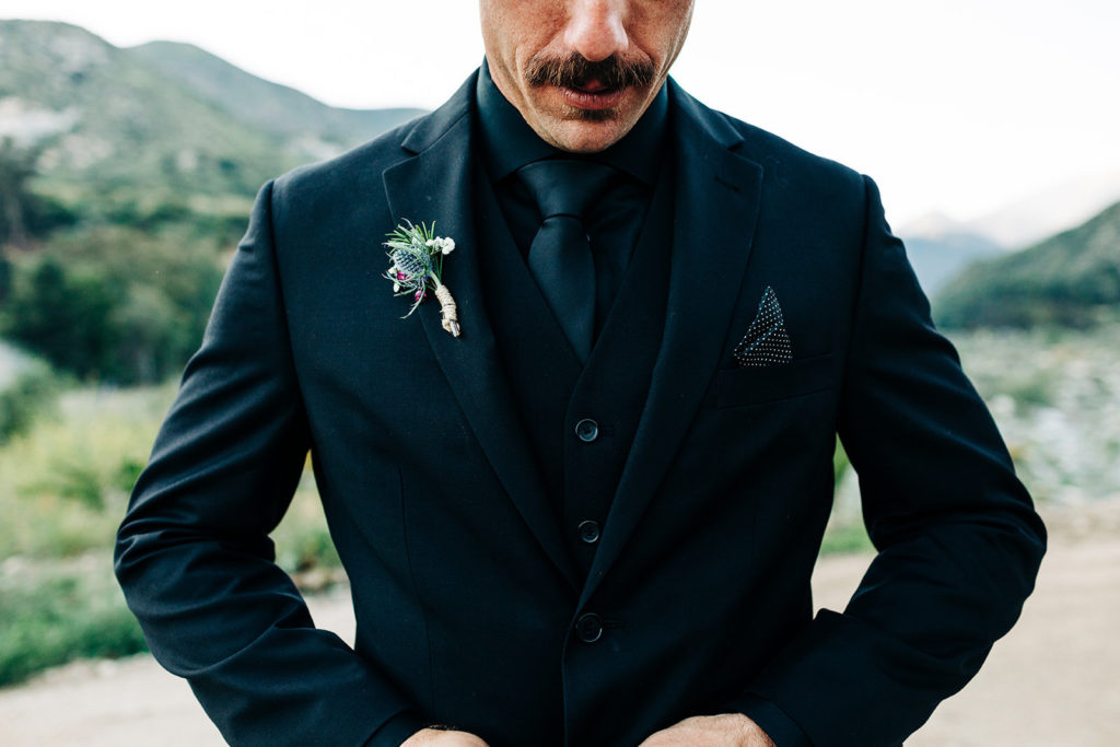 Sweet Pea Ranch In Upland, CA wedding photography; groom adjusting his blazer
