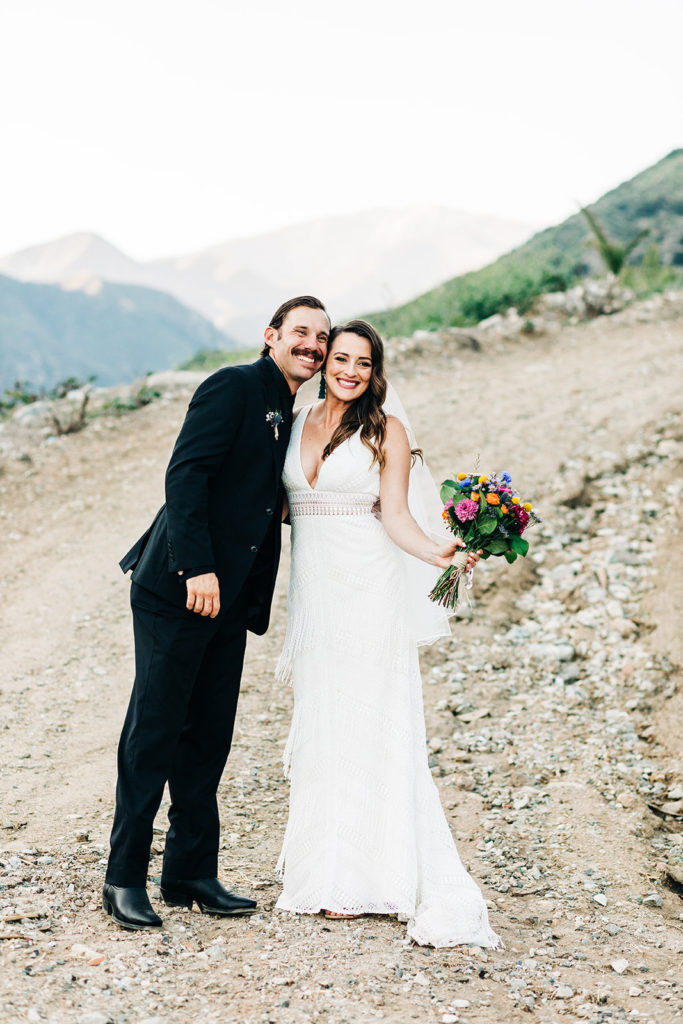 Sweet Pea Ranch In Upland, CA wedding photography; bride and groom are very happy