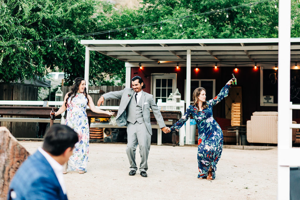 Sweet Pea Ranch In Upland, CA wedding photography; guests dancing