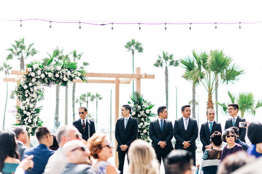Pasea Hotel & Spa in Huntington Beach, CA wedding photography; guests waiting