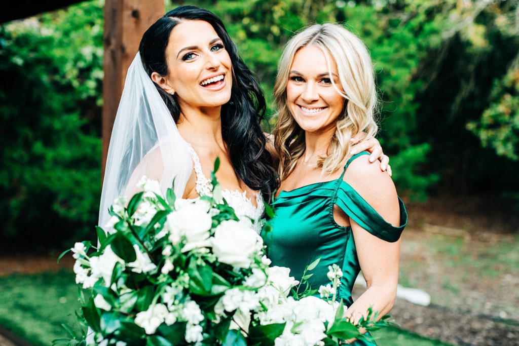 Avalon Legacy Ranch wedding photography; bride with here friend
