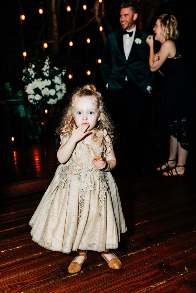 Avalon Legacy Ranch wedding photography; cute little girl eating