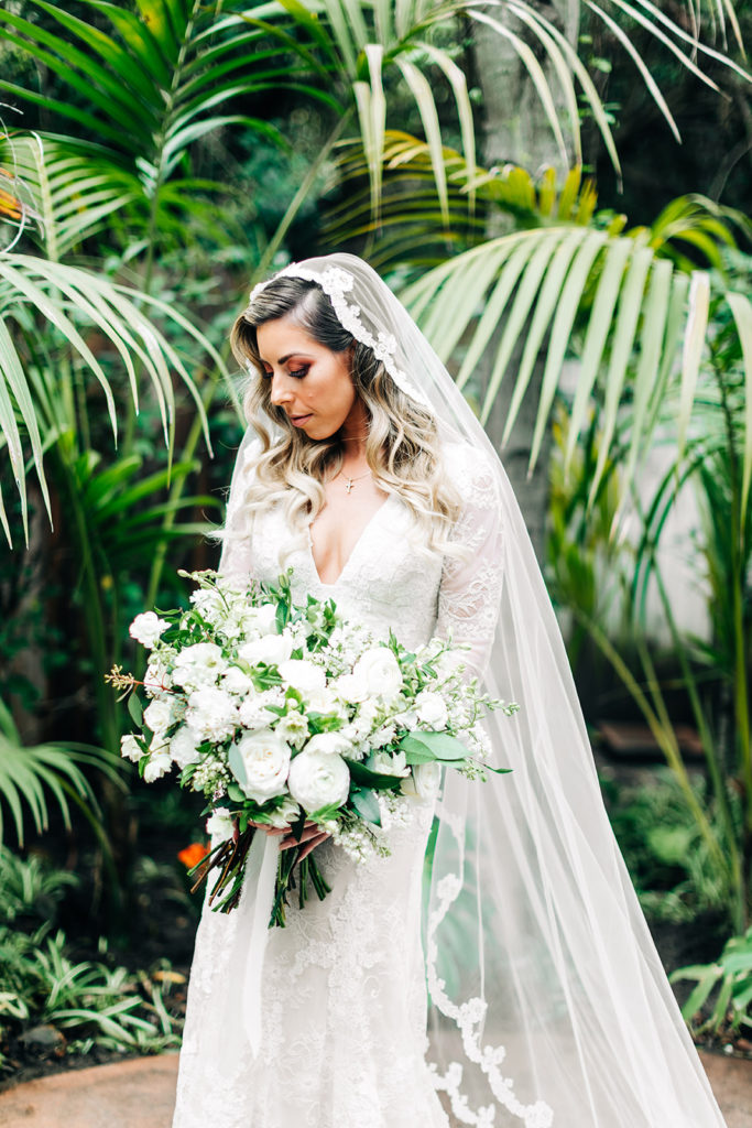 Hartley Botanica wedding photography; bride standing in trees wearing wedding dress