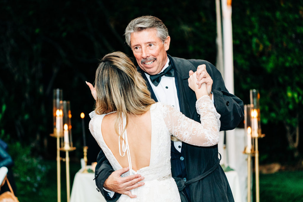 Hartley Botanica wedding photography; bride and her father dancing at wedding reception