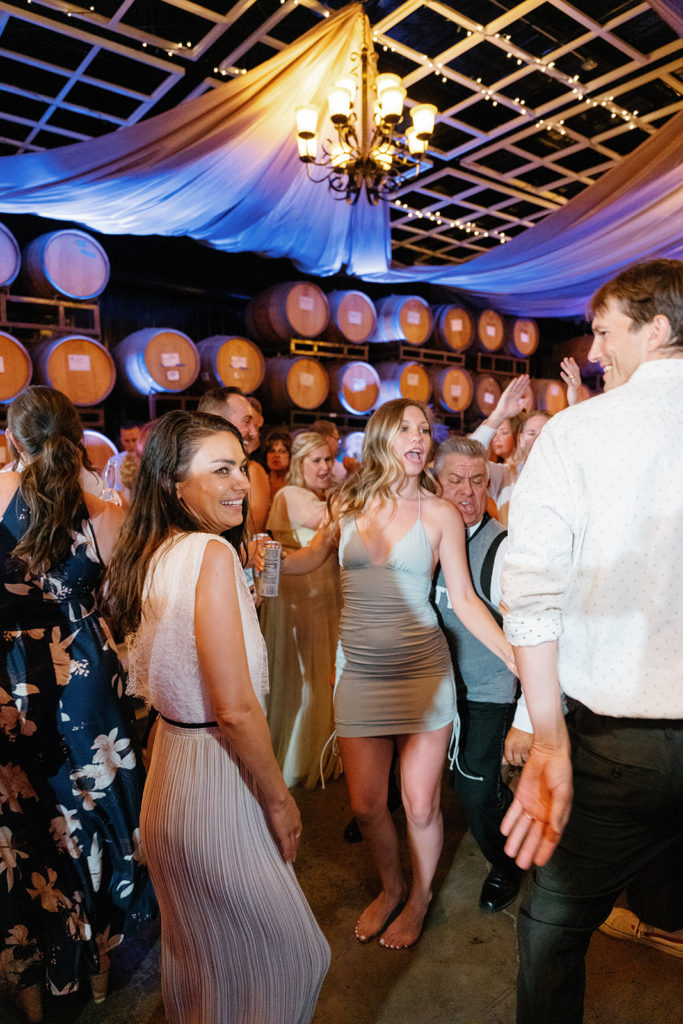 Ashton Kutcher and Mila Kunis dancing at a wedding reception; gay wedding in temecula at mount palomar winery