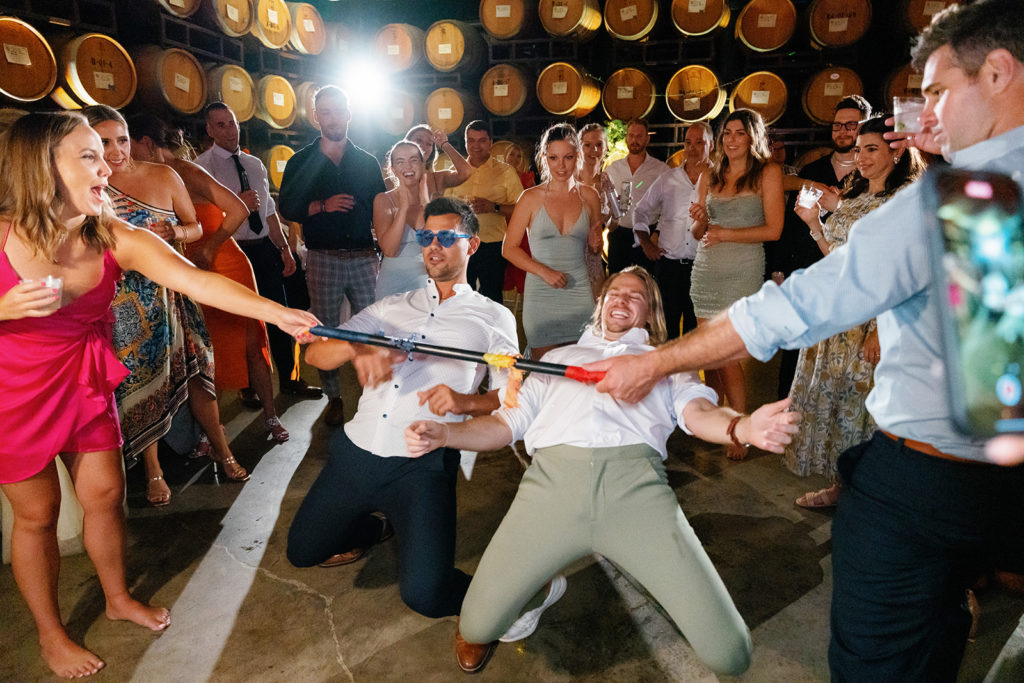 Taylor Lautner and PK Creedon dancing at a wedding reception; gay wedding in temecula at mount palomar winery