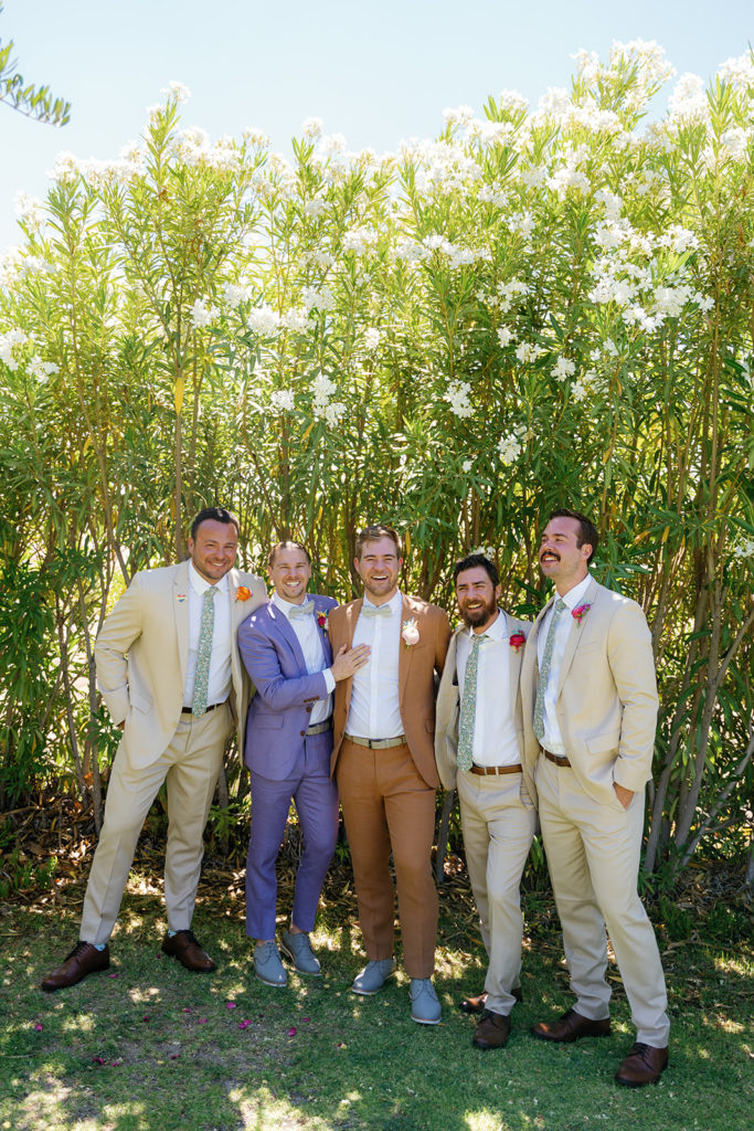 groomsmen and the grooms on their wedding day; gay wedding in temecula at mount palomar winery