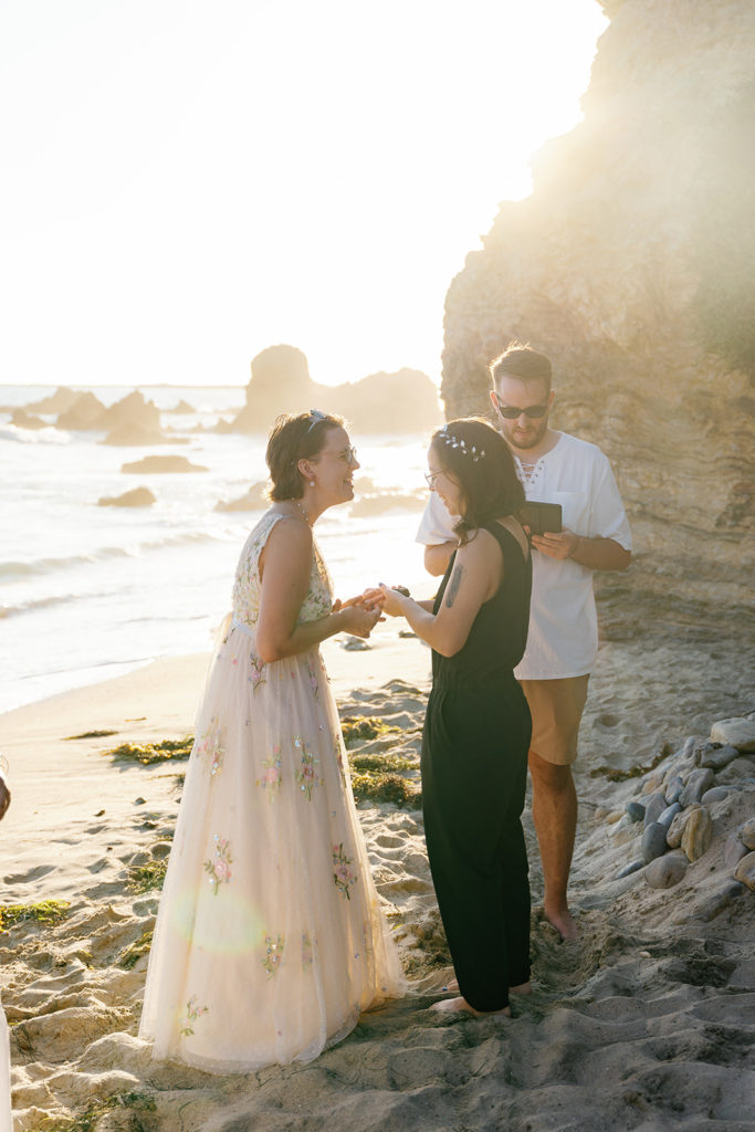 lgbtq photographer in san diego; intimate beach wedding in corona del mar
