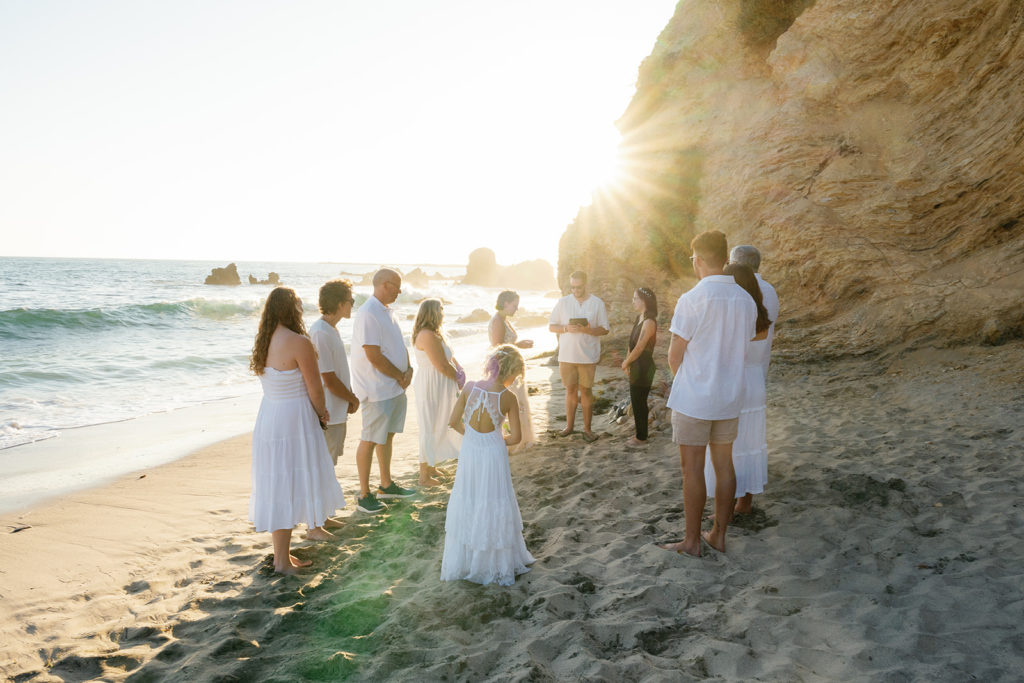 intimate beach wedding in corona del mar