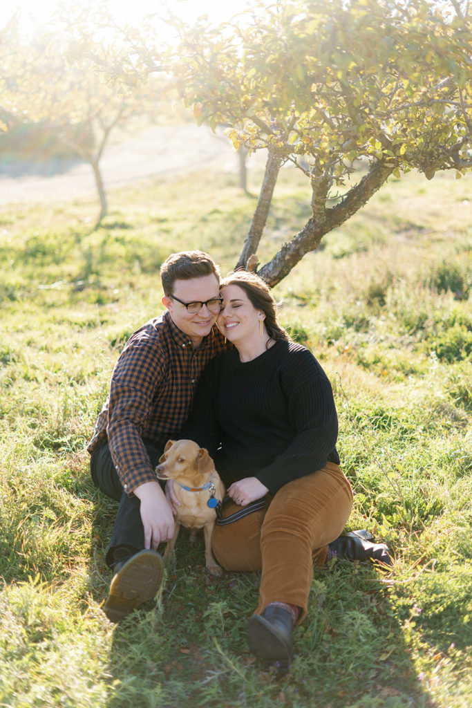 apple orchard engagement photos in julian