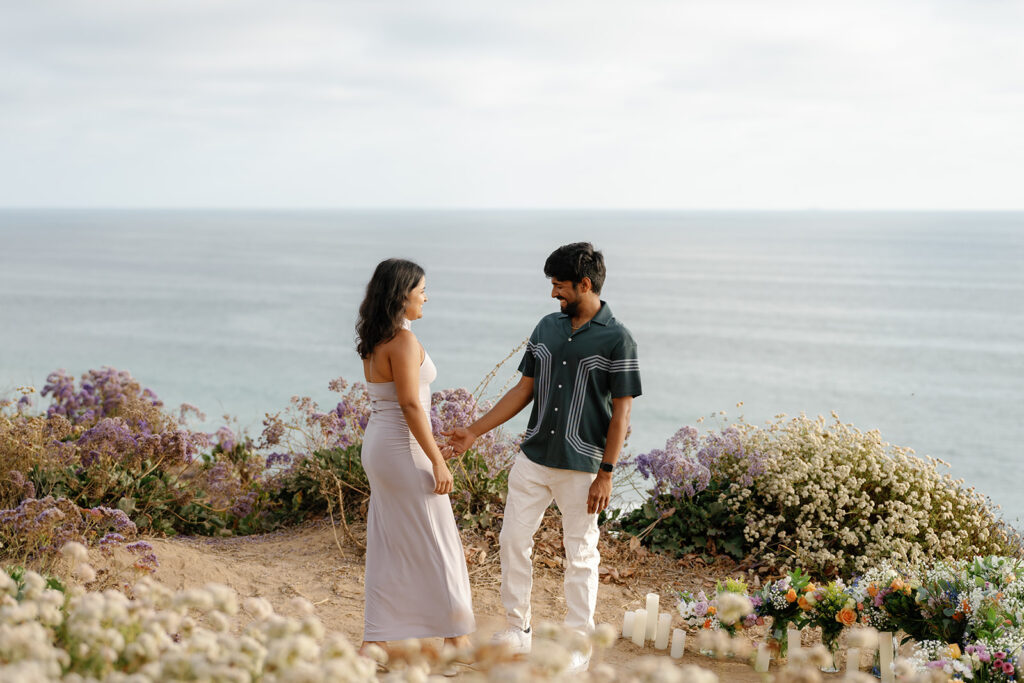 romantic surprise proposal in del mar