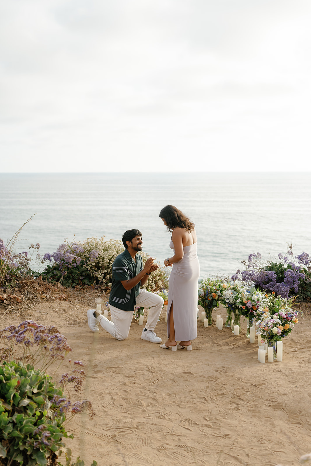 romantic surprise proposal in del mar